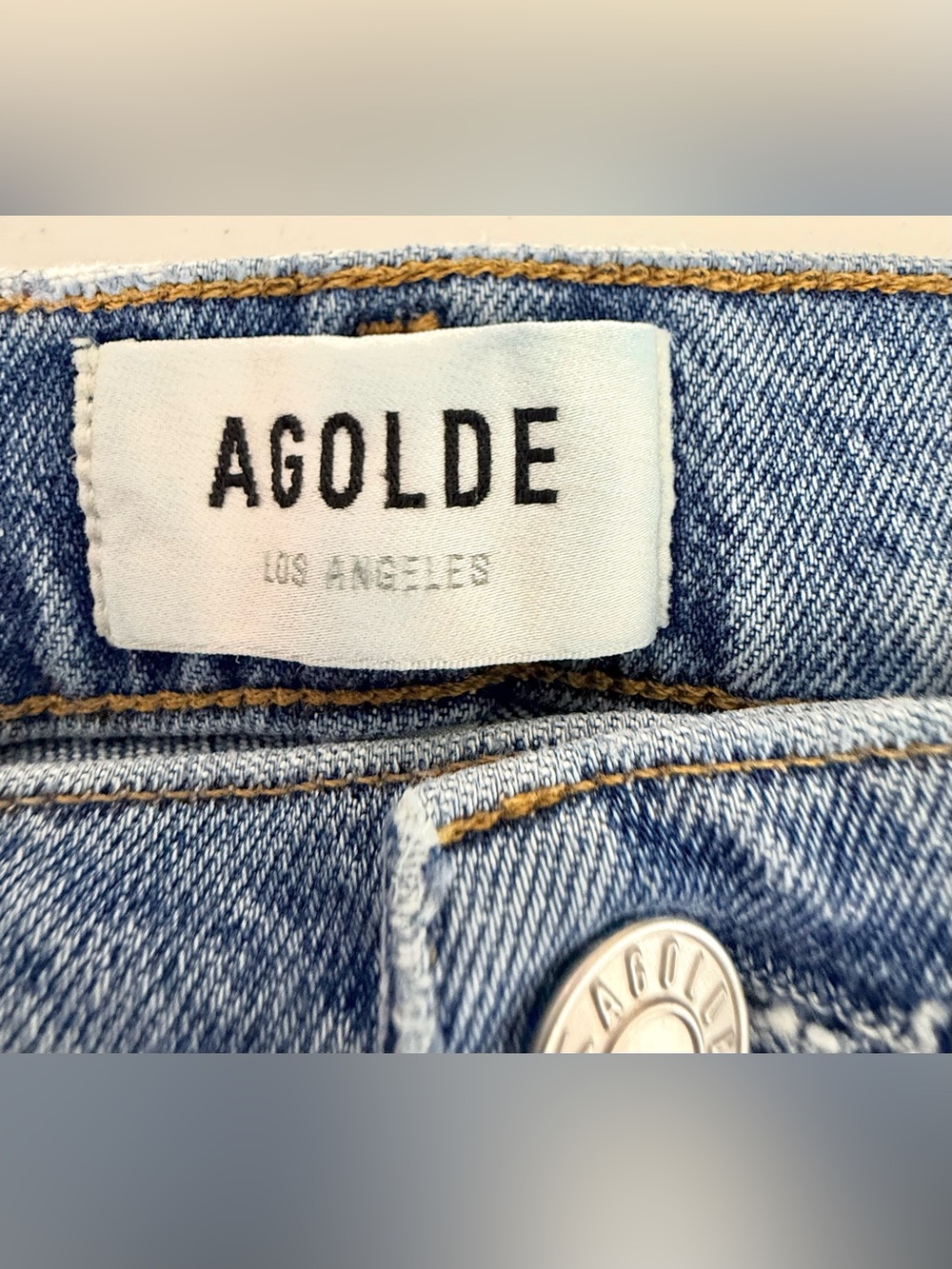 Agolde “Riley” High Rise Straight Leg Distressed Crop Denim Jeans In Wilder Wash - Picture 11 of 15